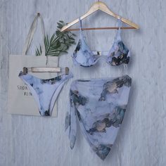 3 пакета бикини на косточках и пляжная юбка Shein