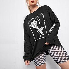 Свитшот размера плюс с оригинальным принтом Shein