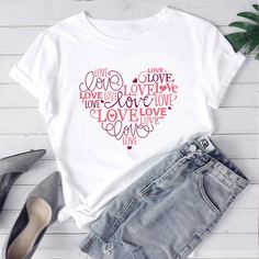 буква Повседневный Футболки Shein