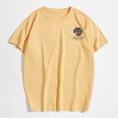 Мужская футболка с цветочным принтом и надписью Shein