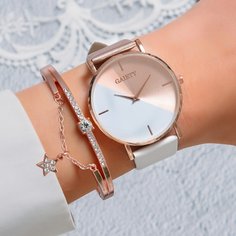 1шт двухцветные кварцевые часы и 1шт браслет Shein