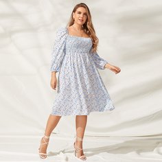 Платье размера плюс с цветочным принтом Shein