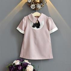 с бисером Полосатый Повседневный Платья для девочек Shein