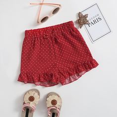 Шорты в горошек для девочек Shein