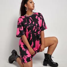 графический принт Повседневный Платья размер плюс Shein