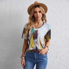 Контрастный цвет Повседневный Футболки Shein