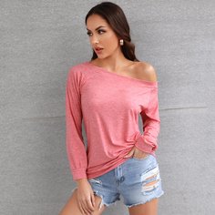 Однотонный асимметричный свитшот Shein