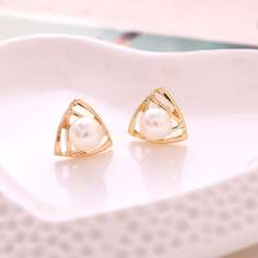 Геометрические серьги из искусственного жемчуга Shein