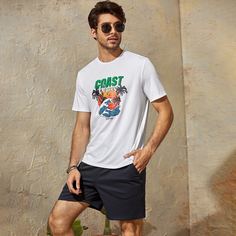 Мужские шорты и топ с текстовым принтом Shein