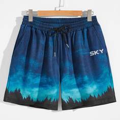 на кулиске Космический Повседневный Мужские шорты Shein