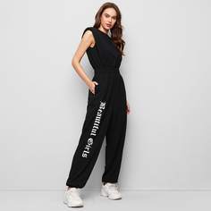на молнии буква Спортивный Комбинезоны Shein