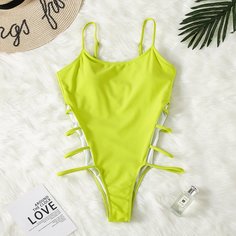 Слитный купальник с разрезом Shein