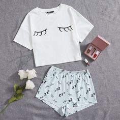 буква милый Пижама Shein