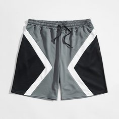 на кулиске Контрастный Повседневный Мужские шорты Shein