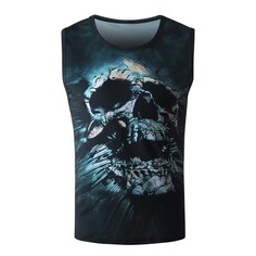 Мужская майка с принтом черепа Shein