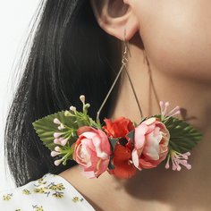 Серьги-подвески с цветами Shein