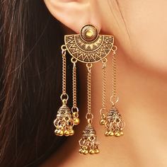 Jhumka серьги-подвески с бахромой Shein