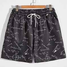 Карман Геометрический Повседневный Мужские шорты Shein
