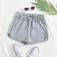 узел Одноцветный Спортивный Шорты Shein