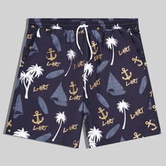 Мужские шорты с тропическим принтом Shein