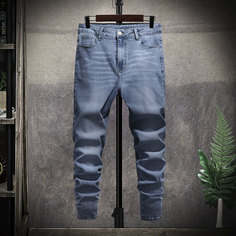 Одноцветный Мужские джинсы Shein