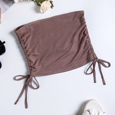 Однотонный топ на кулиске Shein