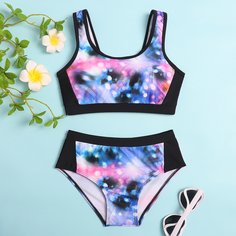 Принт Повседневный Купальники для девочек Shein