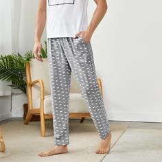 с карманами Принт Повседневный Мужская домашняя одежда Shein