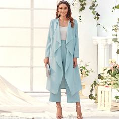 Длинное пальто и широкие брюки Shein