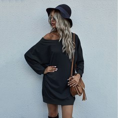 Однотонный свитшот с открытыми плечами Shein