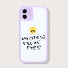 Чехол для iPhone в контрастной рамке с принтом лица Shein