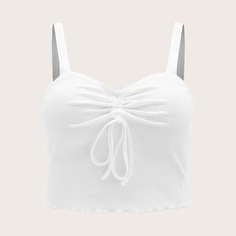 с рюшами Одноцветный Повседневный Размера плюс жилет Shein