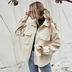 Асимметричное пальто с карманом Shein