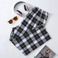 Брюки для сна размера плюс в клетку Shein