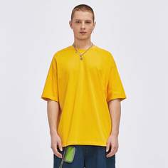 Мужская флуоресцентная желтая однотонная футболка с открытыми плечами Shein