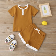 Шорты и футболка с пуговицами для девочек Shein