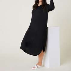 Разрез Одноцветный Повседневный Платья размер плюс Shein