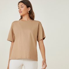 Одноцветный Повседневный Футболки Shein