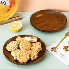 1шт деревянная круглая тарелка Shein
