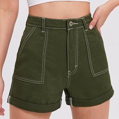 Джинсовые шорты с высокой талией Shein