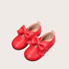 с бантом Одноцветный Детские балетки Shein