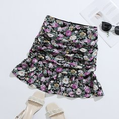 на молнии Со цветочками Бохо Юбки размер плюс Shein