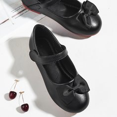 Балетки с липучке и бантом для девочек Shein