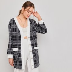 Пальто на пуговицах с рисунком "хаундстут Shein