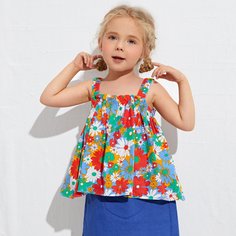 Майка с цветочным принтом для девочек Shein