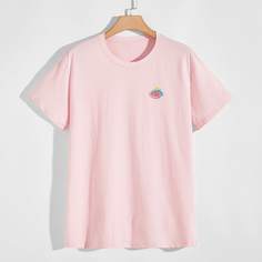 Мужская футболка с короткими рукавами и вышивкой Shein