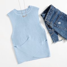 Трикотажный топ с запахом Shein