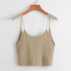 Короткий вязаный топ с драпировкой сзади Shein