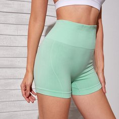 Одноцветный Спортивные шорты Shein