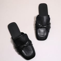 с драпировкой Одноцветный Элегантный Балетки Shein